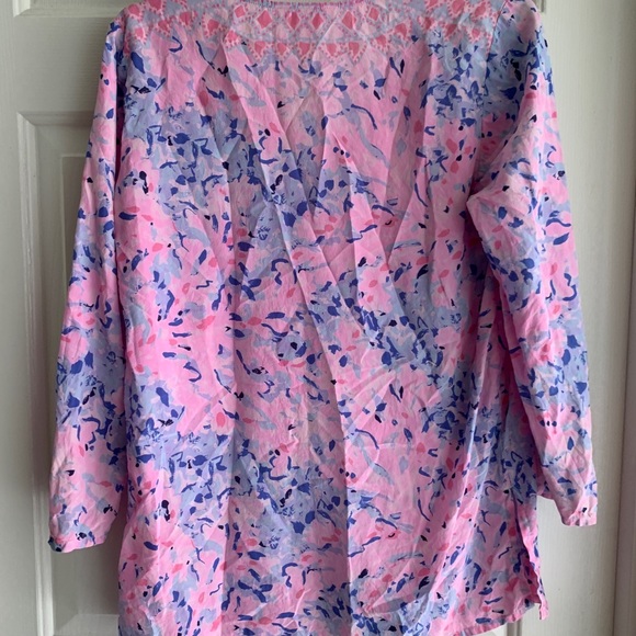 Lilly Pulitzer Silk Tunic XS Pink Renato Amelia - Picture 6 of 6